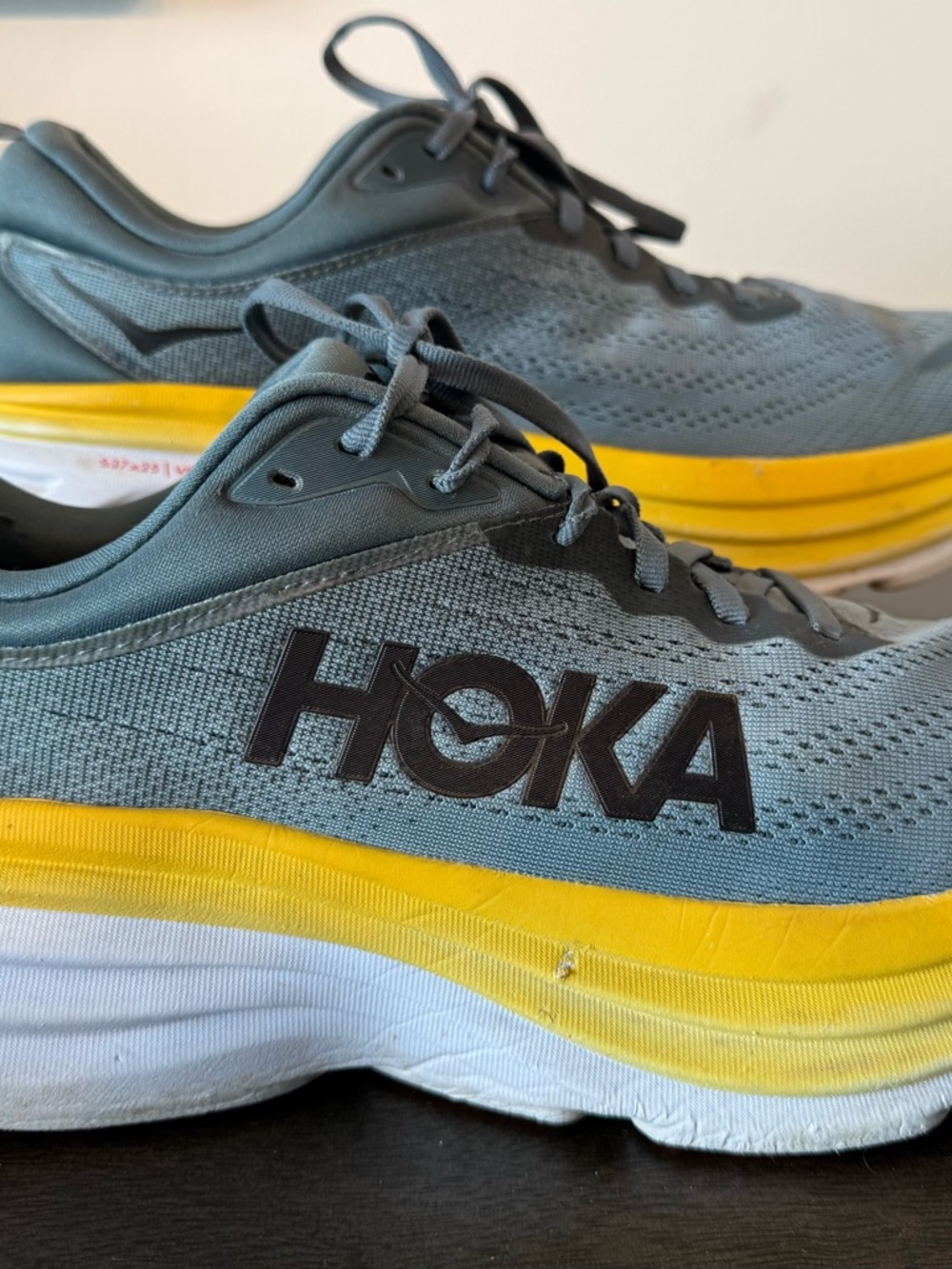Hoka Bondi 8 Mens 11 D Goblin Blue Running Shoes Pre-Owned Good Condition
